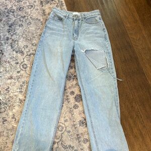 Light Blue Distressed Women's Jeans
